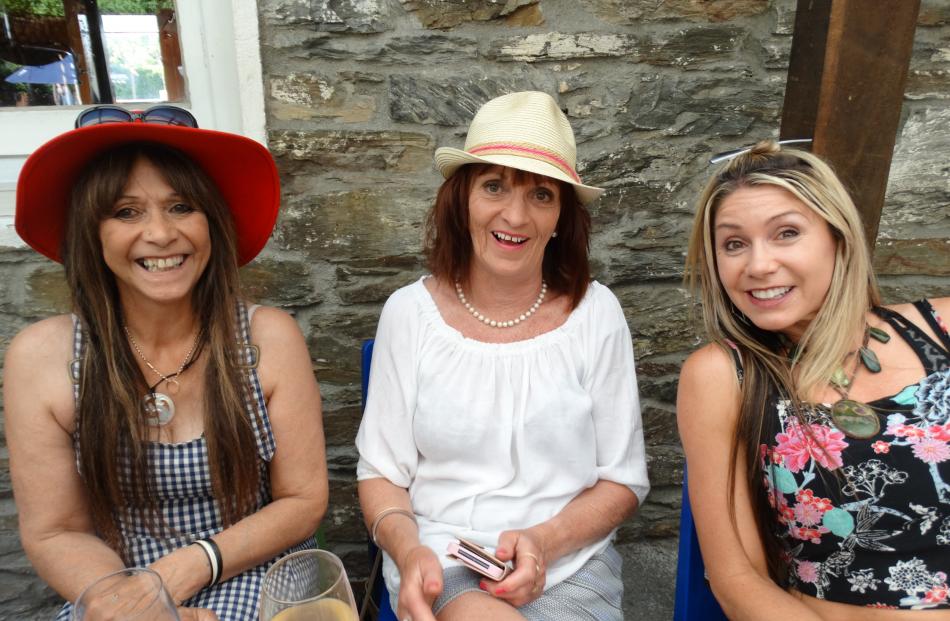 Lyndall Perry, of Wanaka, Bev Mair, of Lake Hawea, and Bop Perry, of Wanaka. 



