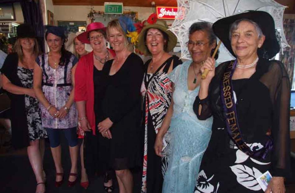 Lake Hawea Hotel best dressed women finalists Caroline Wigg, Theresa Cotter, Amanda Murray, Robyn...