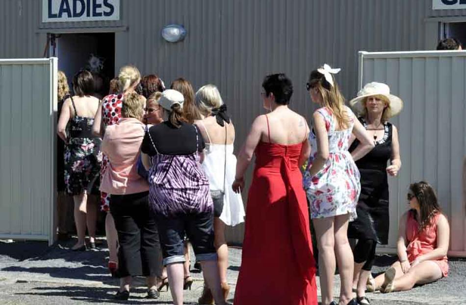 Queue for the loos.
