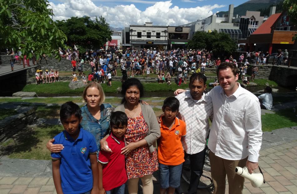 Basket of Blessings Queenstown organiser Tam Schurmann (back left) with Dinesha Amarasinghe, Sam...
