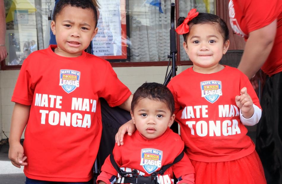 Sione (4), Joshua (1) and Tupou (2) Pangatag,  of Oamaru. 