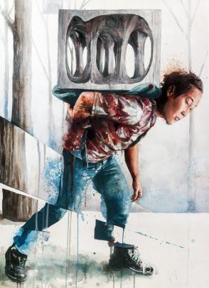 Moving the Forgotten Monument, by Fintan Magee is up for auction. Photos: Alan Dove/Gerard'OBrien