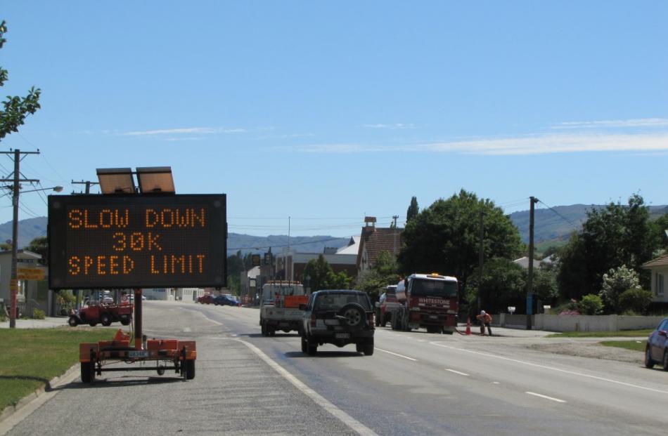 A 30km speed restriction is in force in the town.