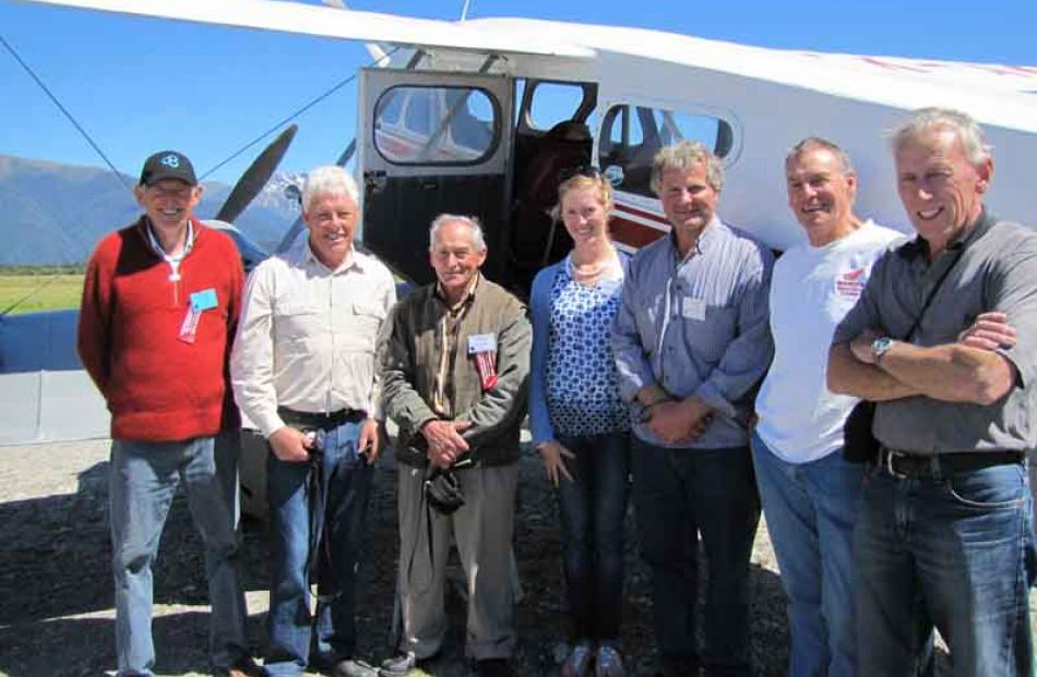 From left John Cowan of Haast, Graham King of Christchurch, Bruce Currie of Charleston, Catherine...