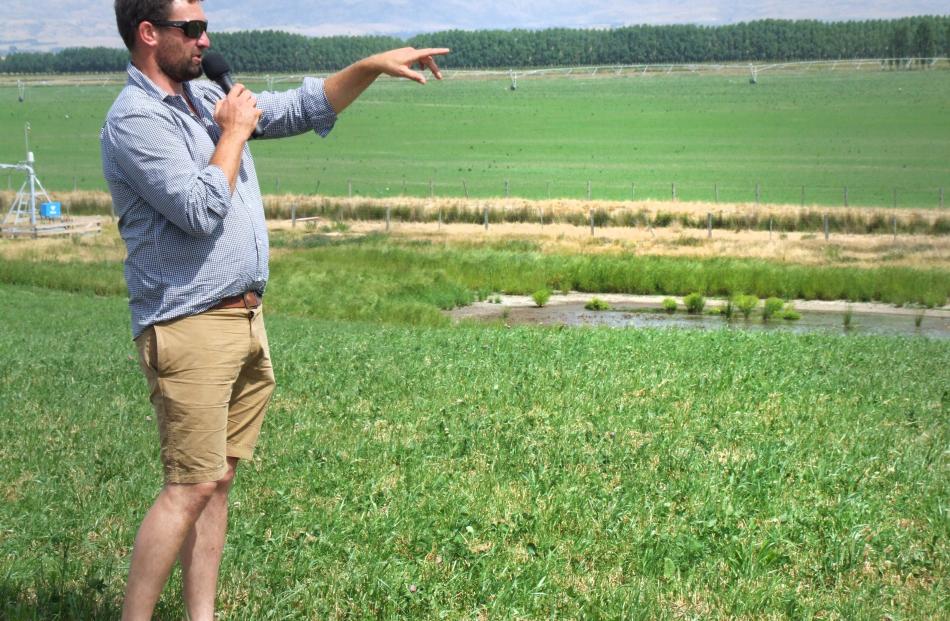 Simon Paterson points out the benefits of irrigation.