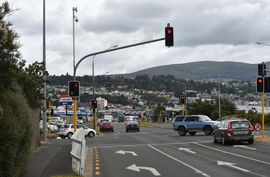 A double camera has been installed at the intersection of State Highway 1 and Andersons Bay Rd as part of a project to put traffic cameras at 30 of Dunedin's busiest intersections. Photos: Gregor Richardson