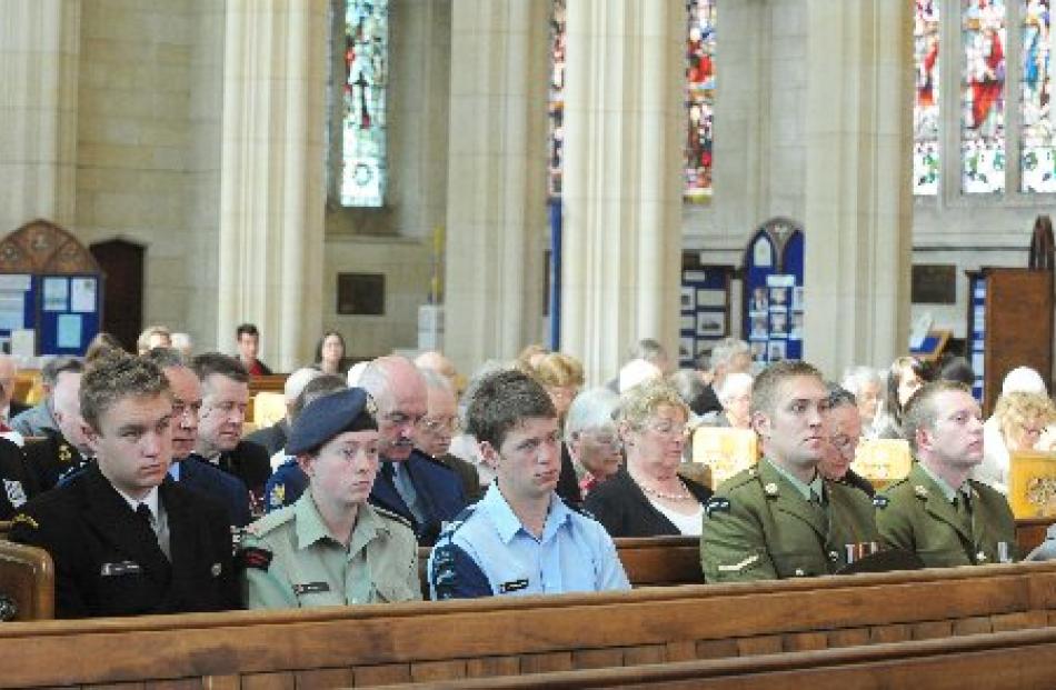 A congregation of more than 100 people were at Dunedin's Remembrance Sunday service held at St...