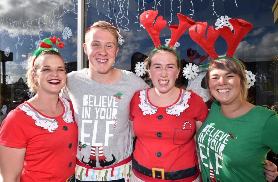 Farryan Crawford, Matt Mills (17), Megan Corbett (17) and Ally Ritchie, all of Tapanui.
