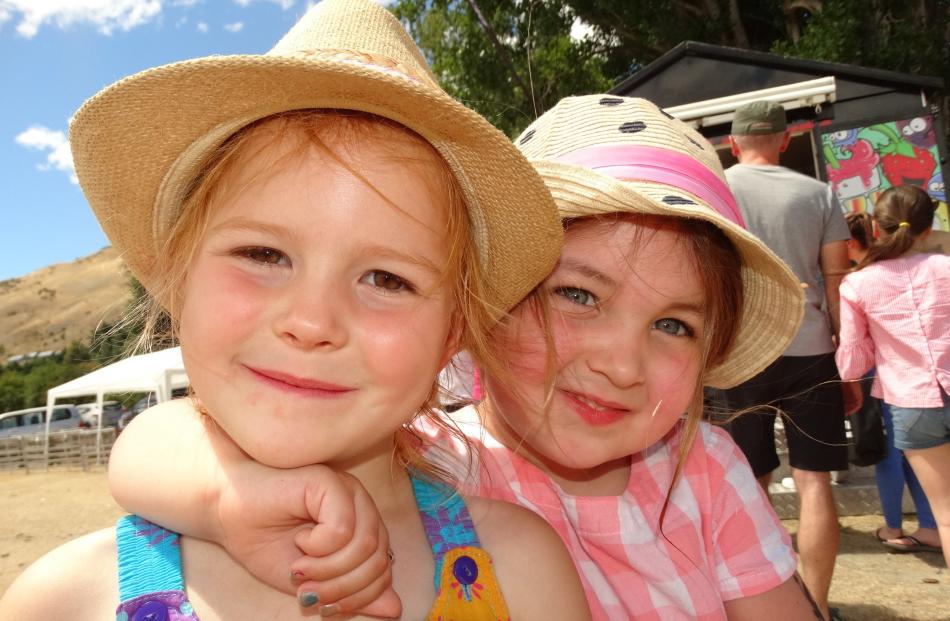 Lily Haugh and Maia Van Tuyl, both 4 and of Arrowtown.