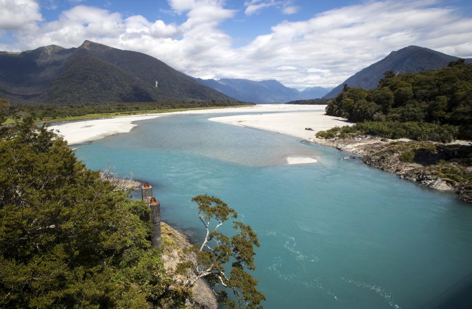 The Arawhata River carves through Haast’s landscape on the West Coast.