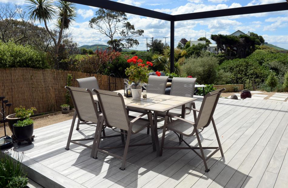 The private outdoor area at the back of the house.