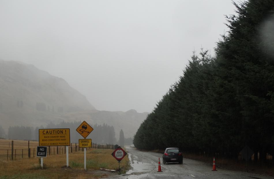 Mt Aspiring Rd past the Treble Cone turnoff was closed yesterday morning due to surface flooding....