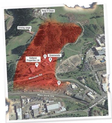 This image shows key areas affected by the fire. Image: ODT/Google