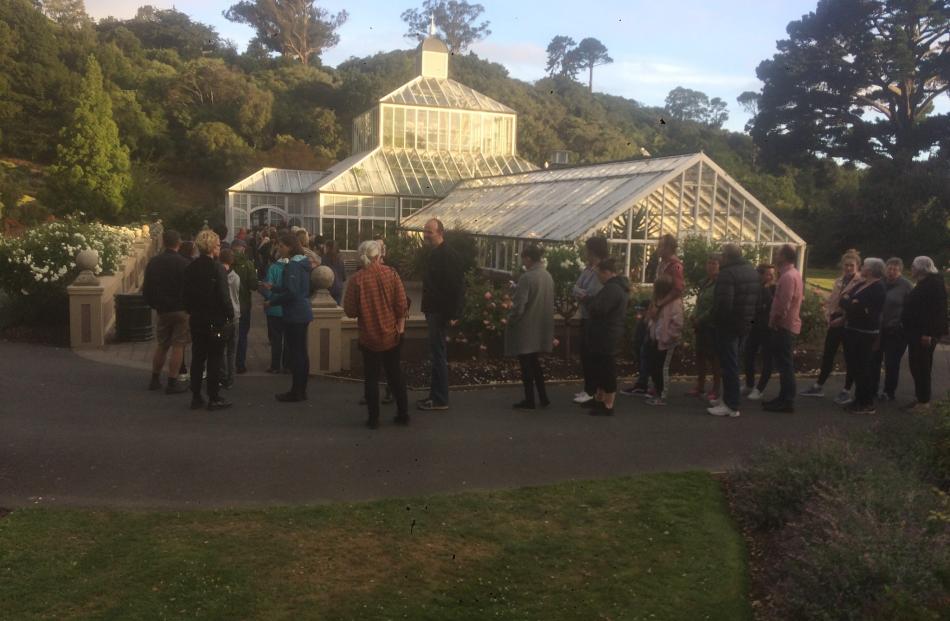 A line stretches outside the winter house as crowds gather to catch a whiff. Photo: Supplied