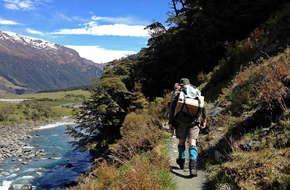 Gillian and Derek Crombie by the Matukituki River. Photos: Supplied