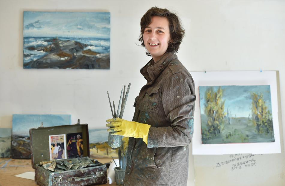 Esther Bosshard settles into her new studio space. Photo: Peter McIntosh