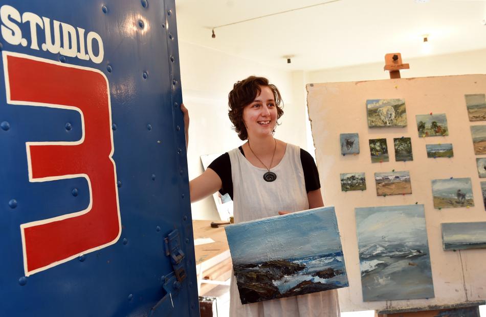 Artist Esther Bosshard with some of her work. Photo: Peter McIntosh