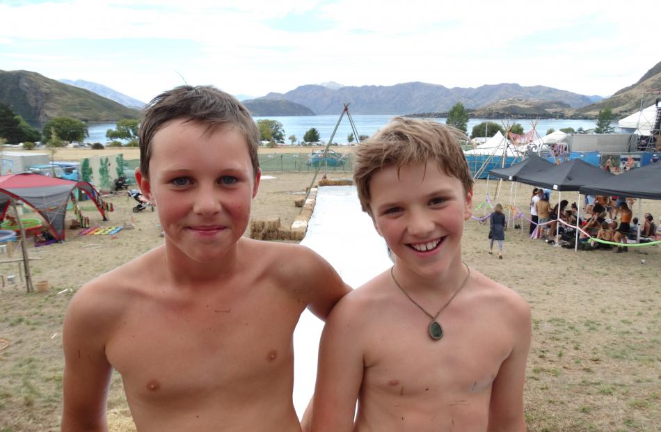 Sage Kellahan (12), of Wanaka, and Ashton Redgwell (10), of Christchurch. 