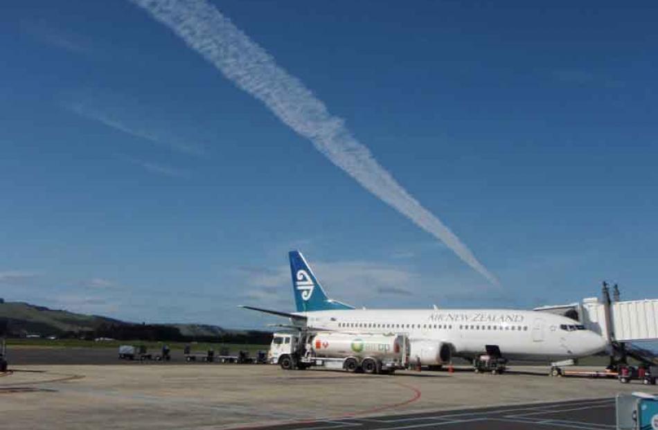 Brett Doherty's view above Dunedin Airport, 9.28am.