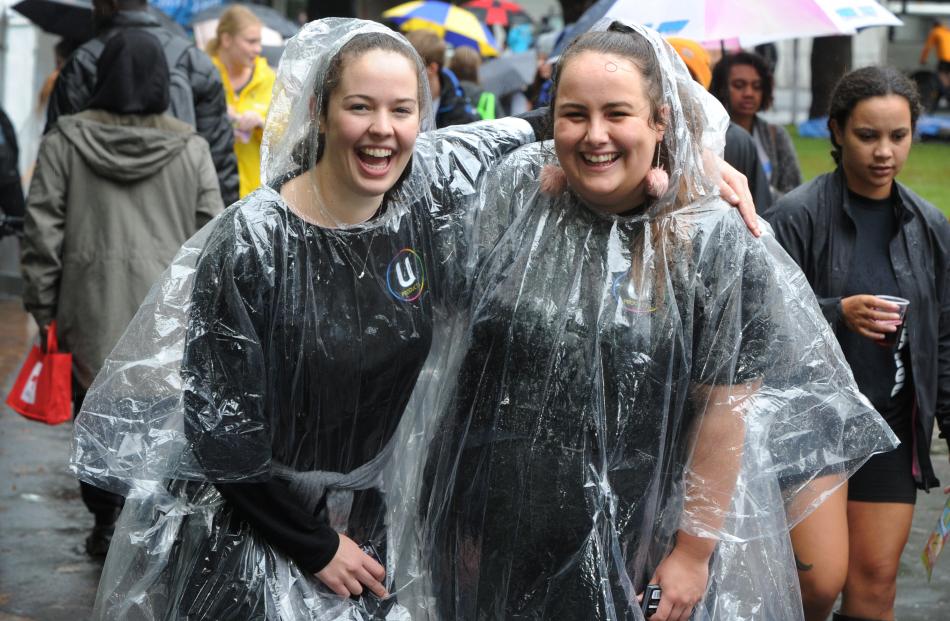 Jessica Ford (left) and Miriam Jenkins offer free sanitary products.