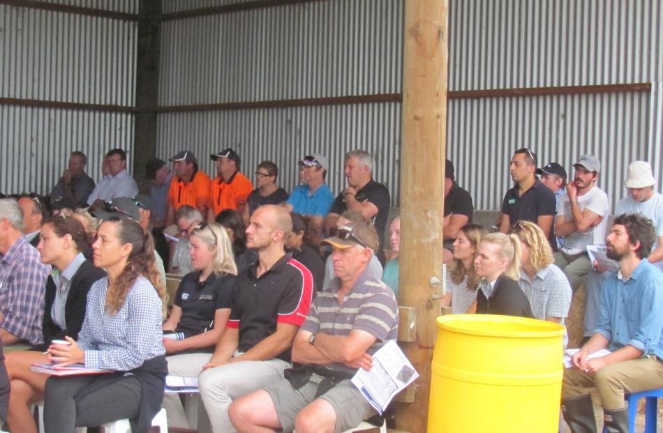 Listening to the benefits of environmental planning and staff investment was part of the crowd which attended the field day.