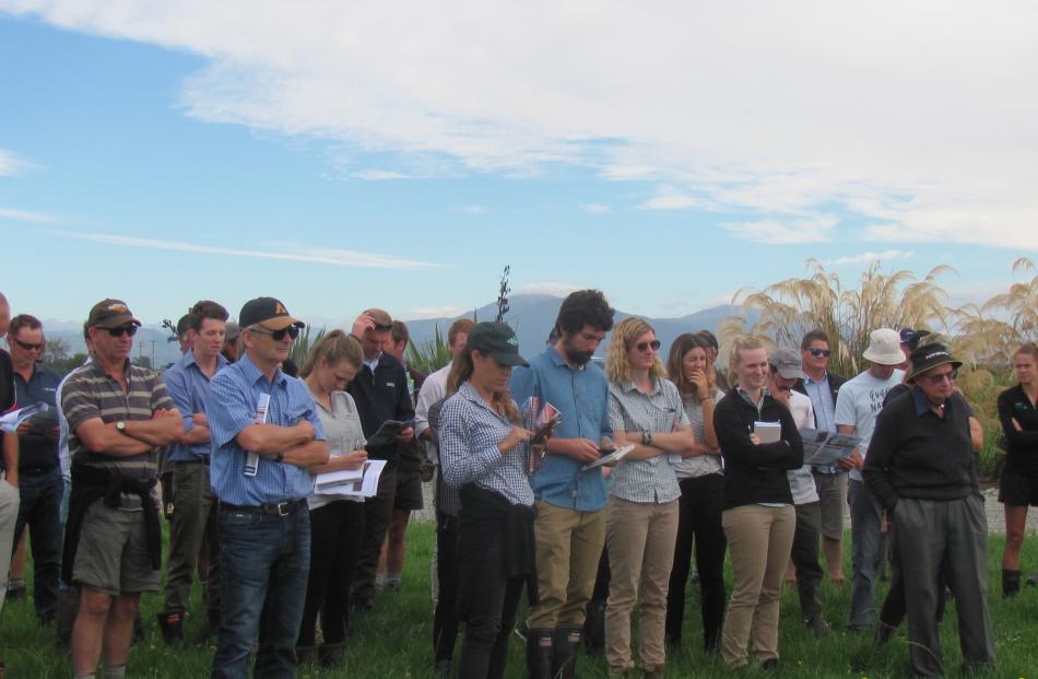 A crowd of around 100 went out and about on the Align Longfield farm to look at environmental plantings. 