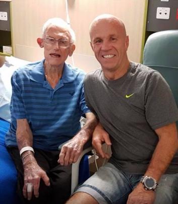 Randy Mamola pays a visit in Christchurch this week to a frail Tommy McCleary, one of his first New Zealand sponsors.