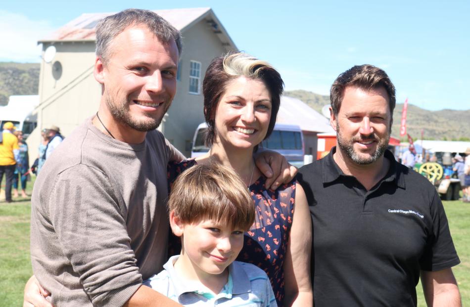 Scott Mitchell, Bede (10) and Holly Pemberton, all of Roxburgh and Craig McFarlane of Queenstown.