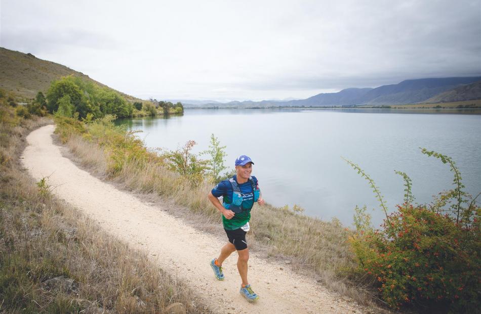 Race leader Australia's James Kohler at Sailor's Cutting during his 10hr 54min 90km effort on Tuesday's stage 4. Photo: Alps 2 Ocean Ultra