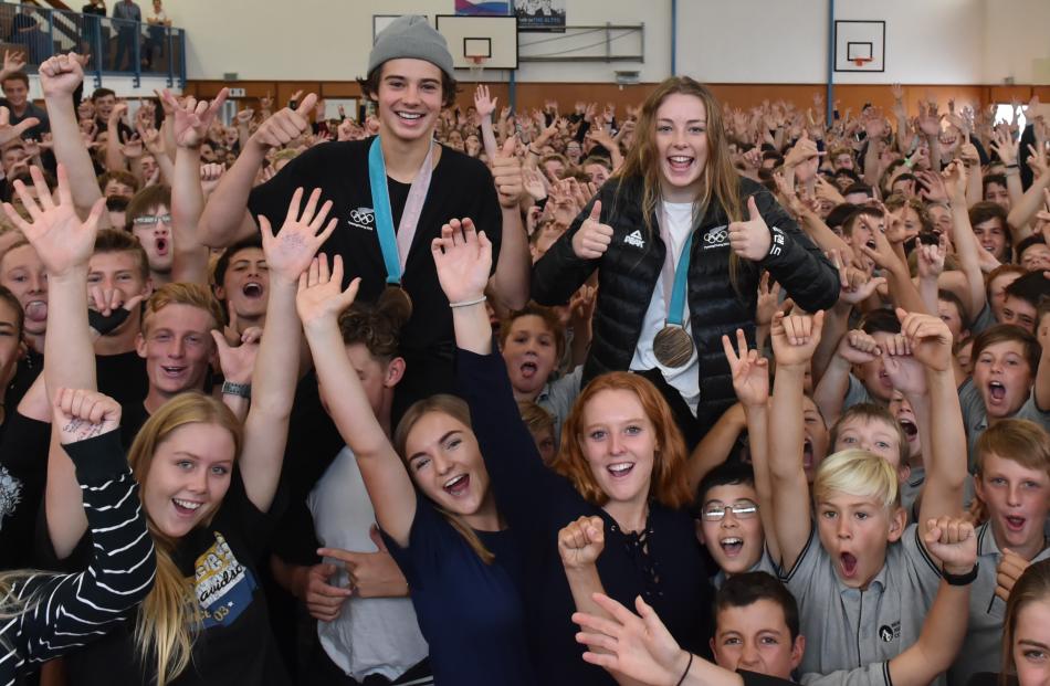 Olympic bronze medallists Nico Porteous and Zoi Sadowski-Synnott received a huge reception from...