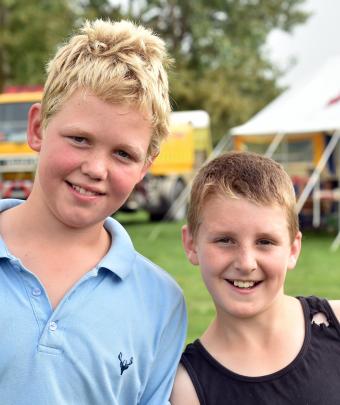 Harry Graham (12), of Middlemarch, and Jed Tisdall (11), of Macraes Flat.
