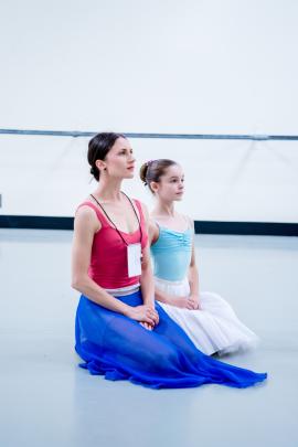 Sara Garbowski, who will dance the part of Ada McGrath in Dunedin, with Hazel Couper, who will play her daughter Flora.