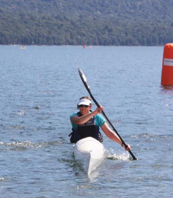 Lisa Morrison, of Nelson, doing the kayak leg in the 8 hour Enduro Solo. Photos: Julie Walls
