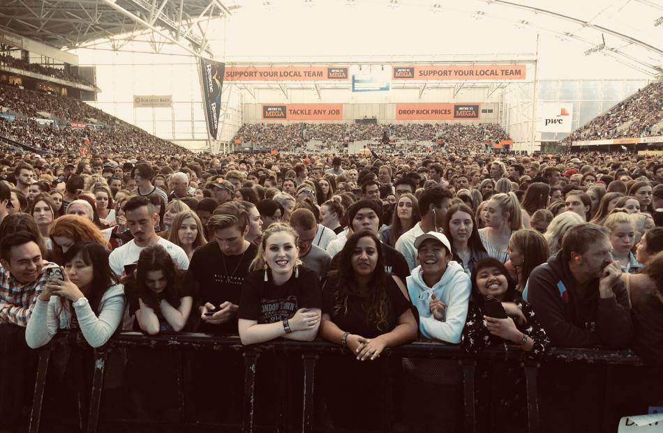It's almost a full house at Forsyth Barr Stadium this evening. Photo: Craig Baxter It's almost a full house at Forsyth Barr Stadium this evening. Photo: Craig Baxter