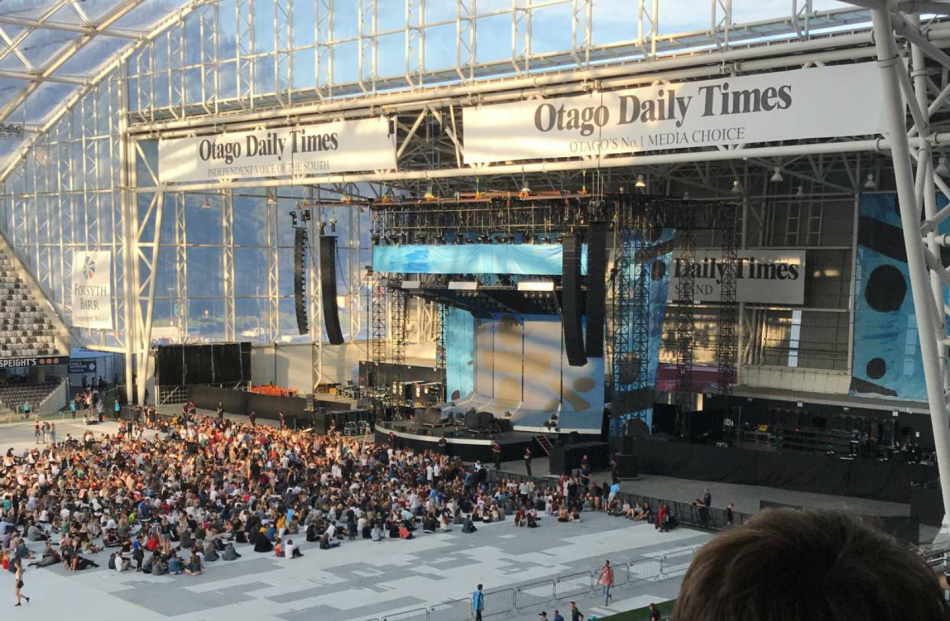 The stadium is beginning to fill up as Ed Sheeran fans take their spots before the concert starts. Photo: Emma Yang