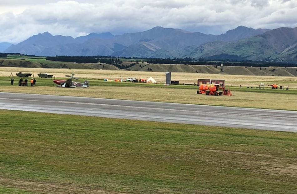 The Yak collided shortly after the opening of the airshow this morning. Photo: Grant McKenzie
