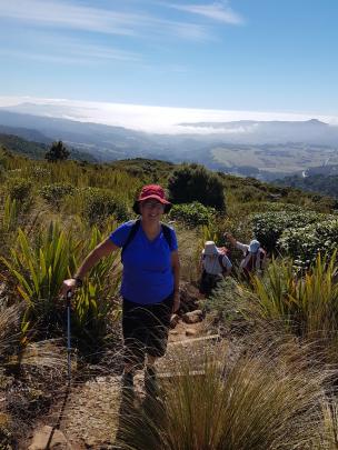 Ann Charlotte on a Wild Women Walk on the Leith Saddle - Swampy Ridge track.