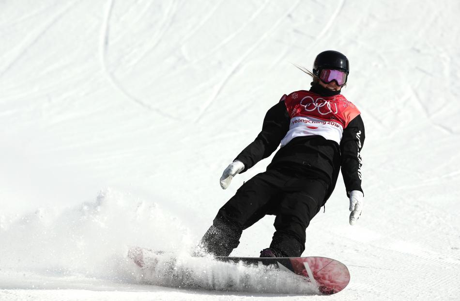 Zoi Sadowski-Synnott finishes a run at the Winter Olympics in South Korea. Photo: Getty Images