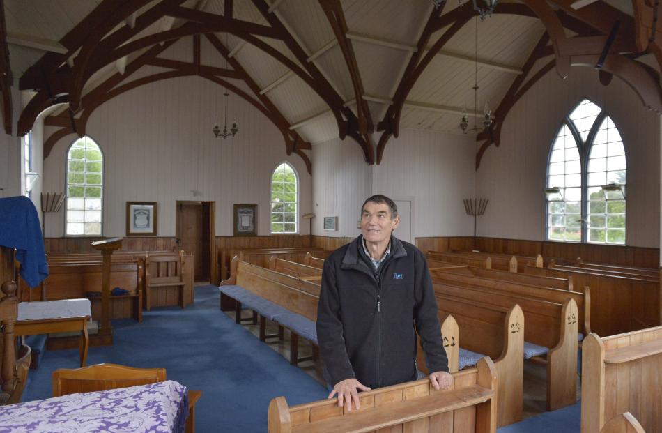 Pukehiki Church Trust member Derrick Railton inside the building,  which might cost up to $500...