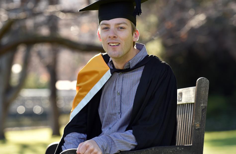 Economics student Shaun Markham at the University of Otago. Photo: Peter McIntosh