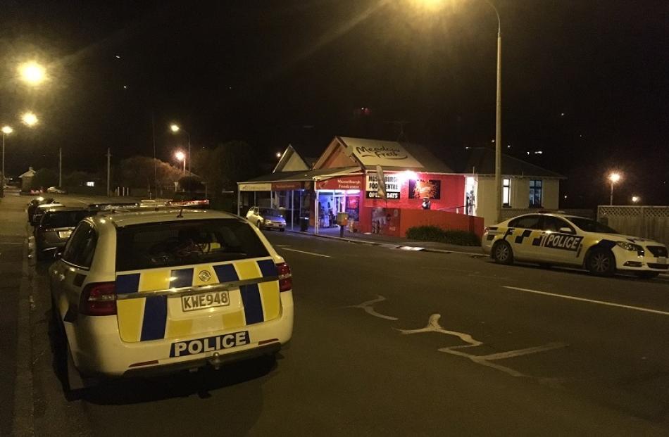Police at the scene in Musselburgh Rise tonight. Photo: Peter McIntosh