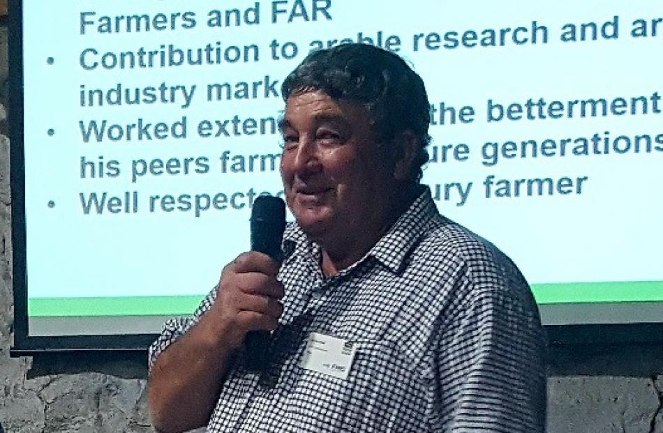 North Canterbury farmer Syd Worsfold was named Federated Farmers Arable Farmer of the Year during a conference in Timaru last Wednesday. 