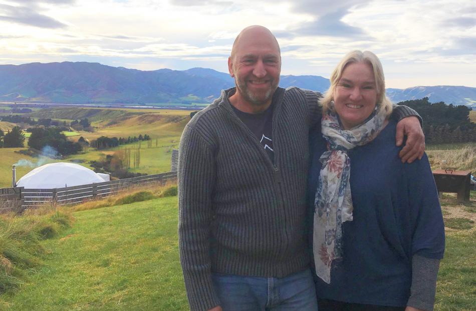 Patrick and Amber Tyrrell operate Valley Views Glamping near Otiake. 