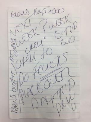 Some of the notes found in Williams’ home.