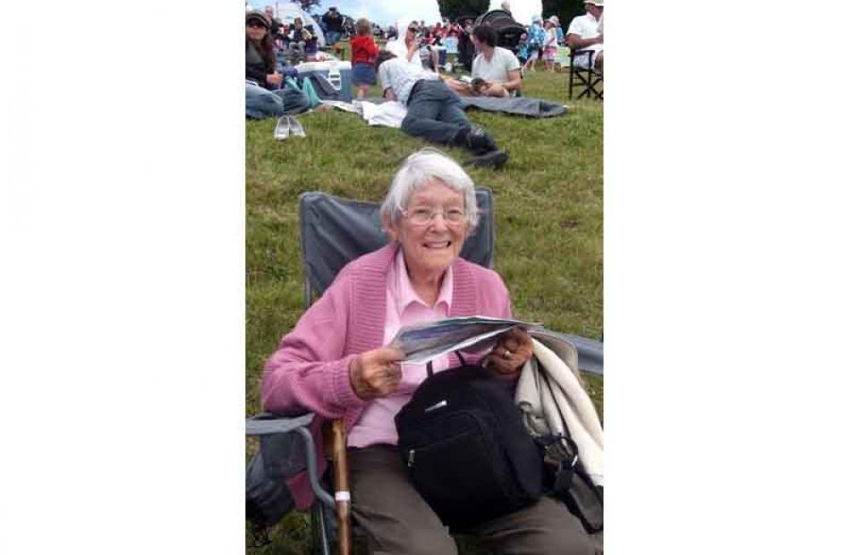 Grandma (Joyce Bone) (90) - making one of her winning picks at the Waikouaiti Races on New Years...