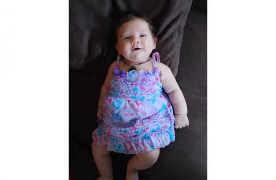 Ready for the new year . . . The photographer's great neice Kayla McKenzie (one and a half months...
