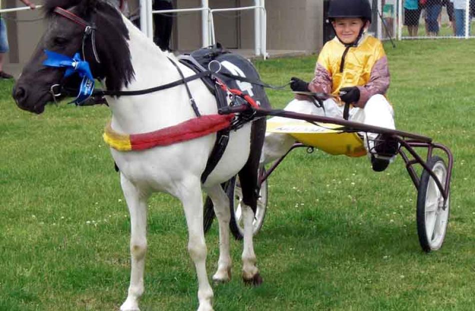 Paul Bennett age 10 at the Southland Kidz Kartz race 1 at the Omakau races on Sunday 2nd January...