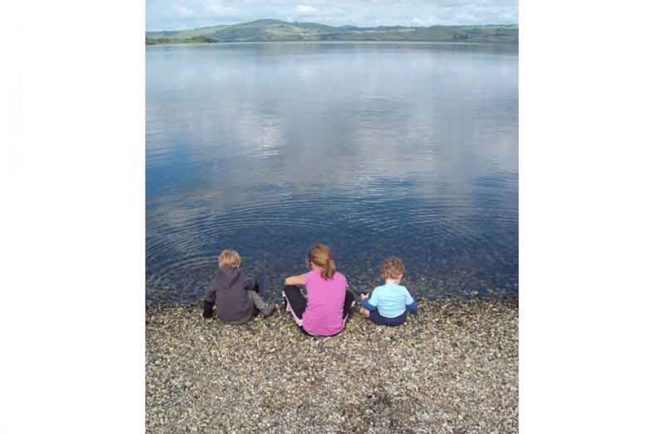 Contemplation . . . Charlie Andrews (4), Shaianne Andrews (10) and Damien Hooper Andrews (18...