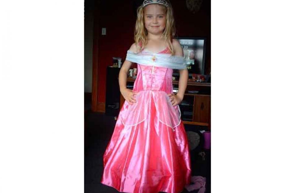 Don't I look lovely... All dressed up and nowhere to go Ciara Turner (7) showing off her finery...