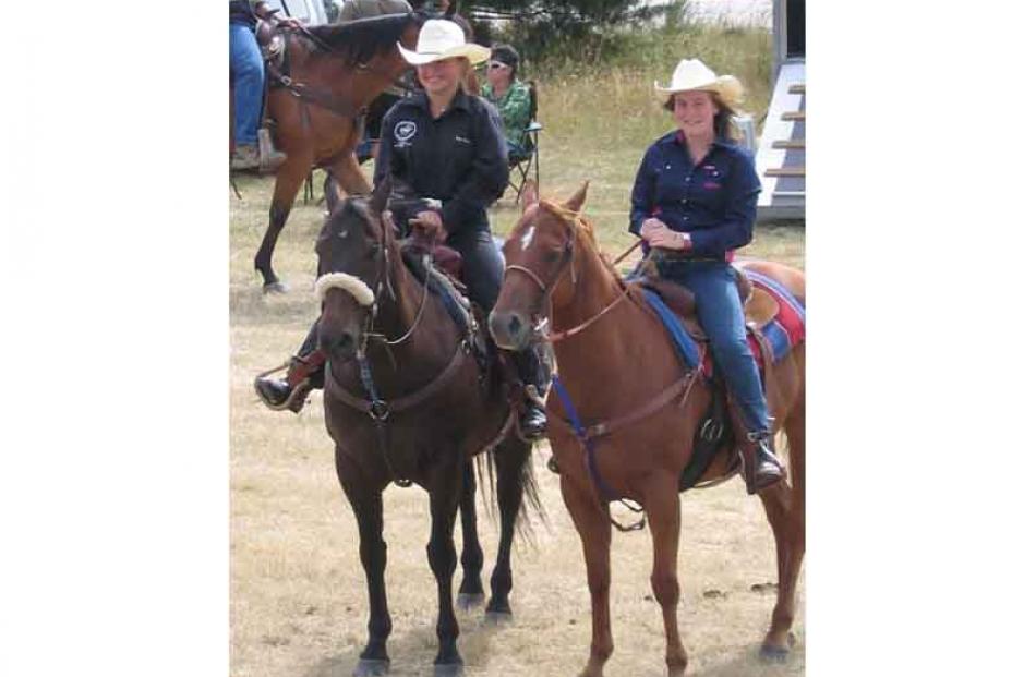 Rodeo riders... NZ Junior Rodeo Team member Paige Church on Black (Palmerston) and first time...